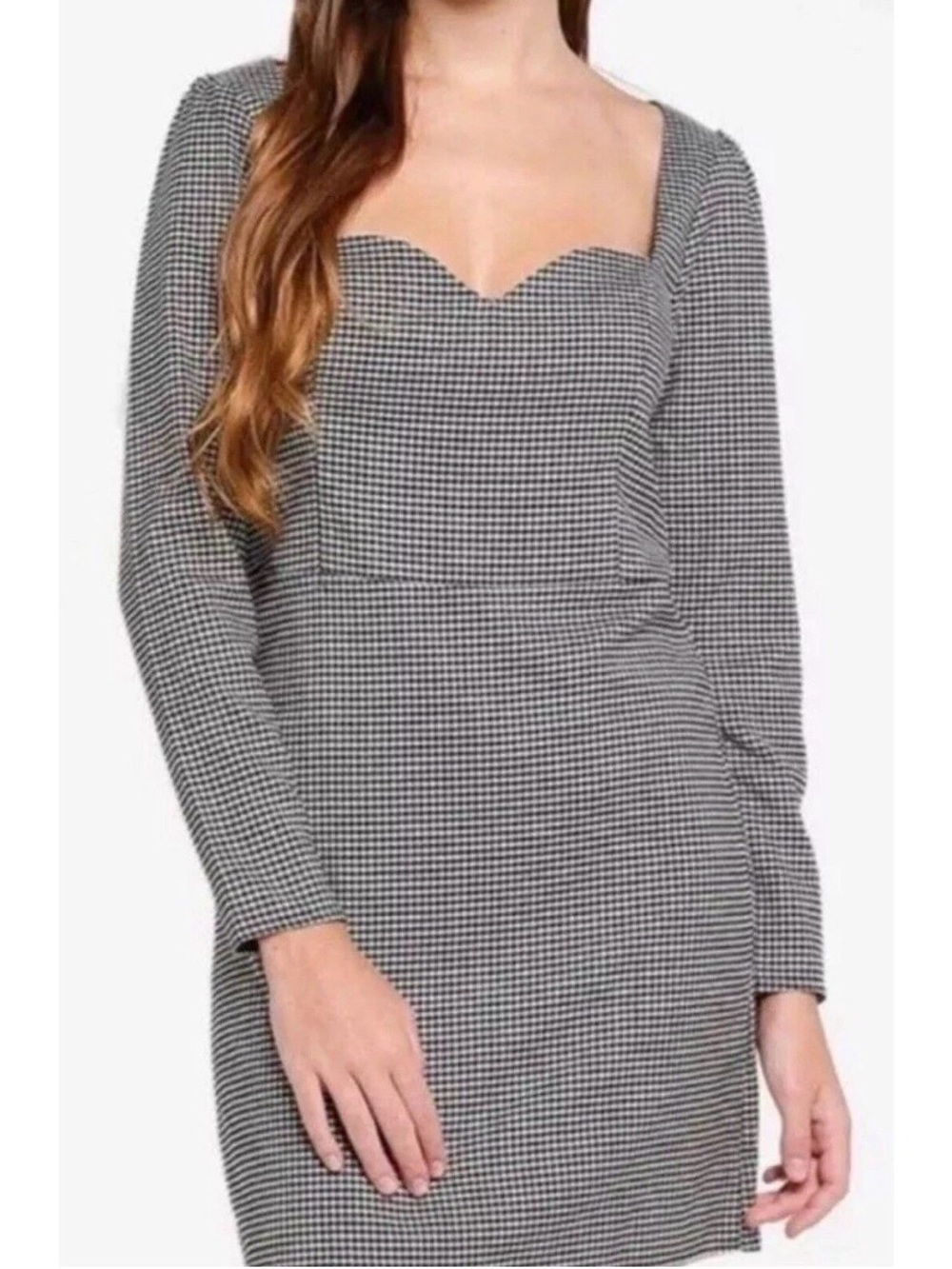Abercrombie & Fitch Houndstooth Dress S Sweetheart Mini Dark Academia Corpcore